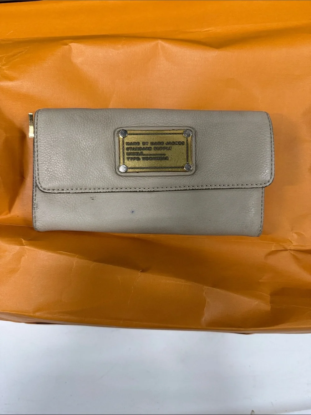 Marc by Marc Jacobs Beige Leather Continental Wallet